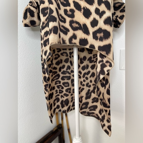 SHEIN Animal Print Leopard Tunic High Low 3/4 Sleeves Lightweight Relaxed Large - Picture 6 of 14